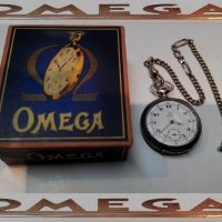 Рядък джобен часовник ОМЕГА сребро ниело OMEGA, снимка 4 - Джобни - 32497082