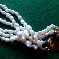 Стара гривна от естествени бели речни перли, снимка 13 - Антикварни и старинни предмети - 43528604