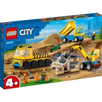 LEGO® City Great Vehicles 60391 - Строителни камиони и кран с разбиваща топка, снимка 1 - Конструктори - 43253750