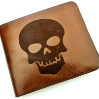 Skull нов мъжки портфейл портмоне естествена кожа внос Англия, снимка 1 - Портфейли, портмонета - 43770743