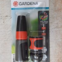 Комплект "GARDENA" струйник и конектор със стоп кран нов, снимка 1 - Напояване - 36875502