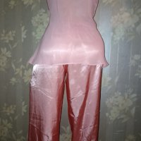 Ann S-Нова прекрасна  розова пижама от сатен и шифон с бродерия , снимка 4 - Пижами - 40038830