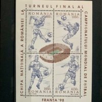 1241. Румъния 1998 ~ “ Спорт. Световна купа по футбол - Франция98”,**, MNH , снимка 1 - Филателия - 38531940