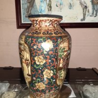Сатцума Satsuma стара голяма ваза порцелан маркировка, снимка 2 - Антикварни и старинни предмети - 43170850