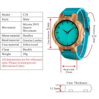 Оригинален, ръчно изработен дървен часовник, Модел С28, снимка 4 - Дамски - 26818136
