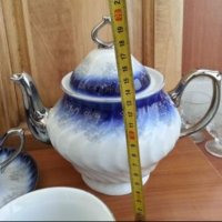 Порцеланов сервиз за чай кобалт и сребро , снимка 6 - Антикварни и старинни предмети - 43187696