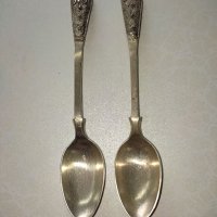 Две стари сребърни лъжички, снимка 2 - Колекции - 40480588
