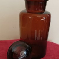Стар аптекарски буркан, шише от цветно стъкло. , снимка 3 - Антикварни и старинни предмети - 43378895