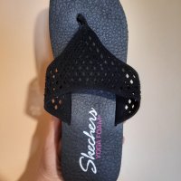 Дамски чехли-"Skechers"-№39-велур, цвят-черен. Закупени от Германия., снимка 2 - Чехли - 33146206