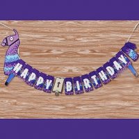 Fortnite Фортнайт лама llama Happy Birthday голям надпис Банер парти гирлянд декор рожден ден, снимка 1 - Други - 26945482