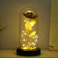 Вечна роза в стъкленица с LED светлина, снимка 2 - Романтични подаръци - 44033631