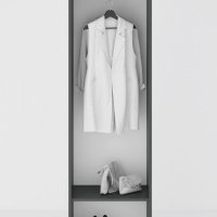 Модулно портманто Денвър Конфигурация 2 - гардероб, огледало, шкафчета, Дъб вотан / Антрацит, снимка 6 - Портманта - 39789388