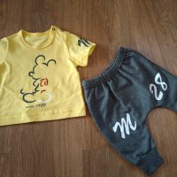 Комплект за бебе момче в жълто и сиво, снимка 1 - Комплекти за бебе - 33536389