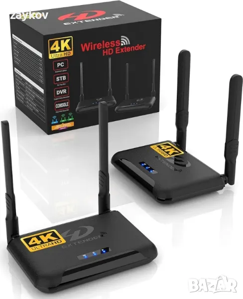 Безжичен HDMI предавател и приемник, 4K предавател със 3 приемника, снимка 1