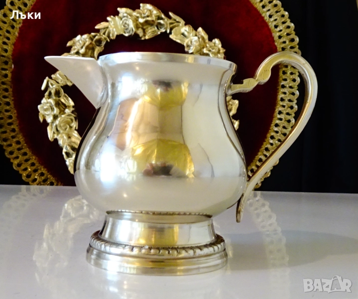 Бронзова кана,каничка,Луи XVI,перлен релеф. , снимка 1