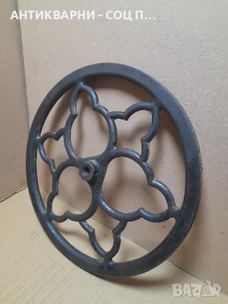 Старо Метално Колело От Шевна Машина., снимка 1