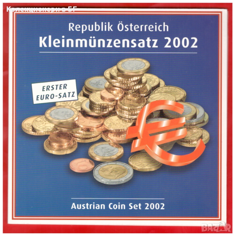 БАНКОВ СЕТ АВСТРИЙСКИ ЕВРОМОНЕТИ 2002 ГОДИНА, снимка 1