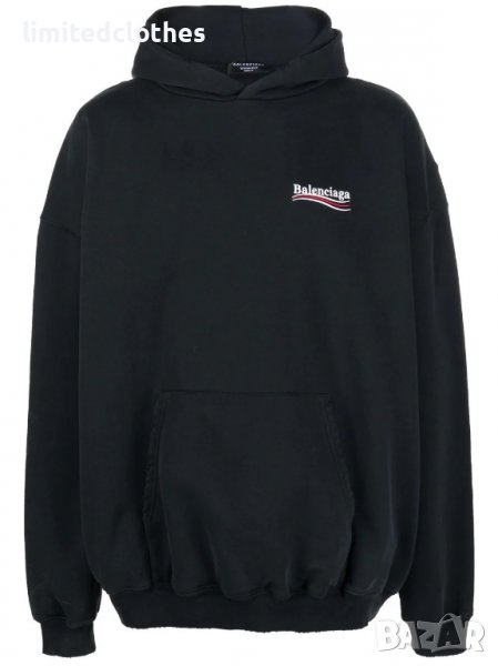 BALENCIAGA Political Campaign Destroyed Logo Oversized Мъжко / Дамско Горнище Суичър XXS (M), снимка 1