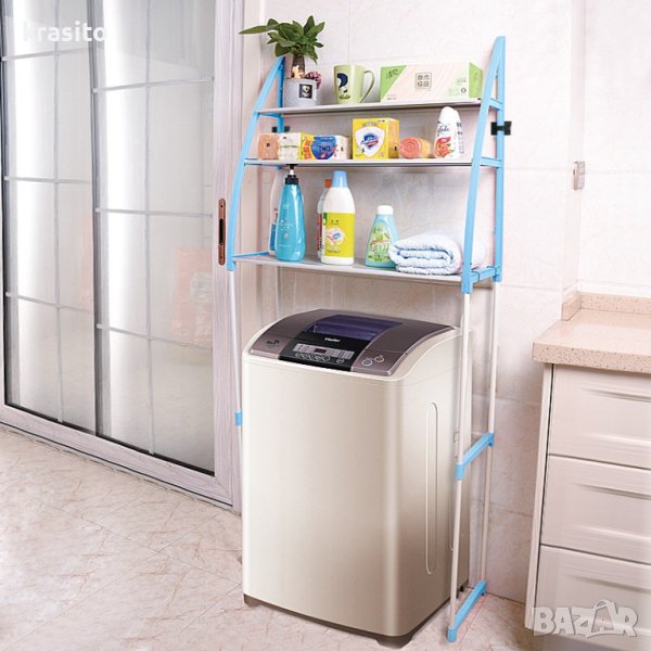 Метална етажерка за над пералнята с три рафта, снимка 1