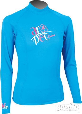 Дамска блуза от ликра с UV защита дълъг ръкав Aropec Marvel тюркоаз, снимка 1