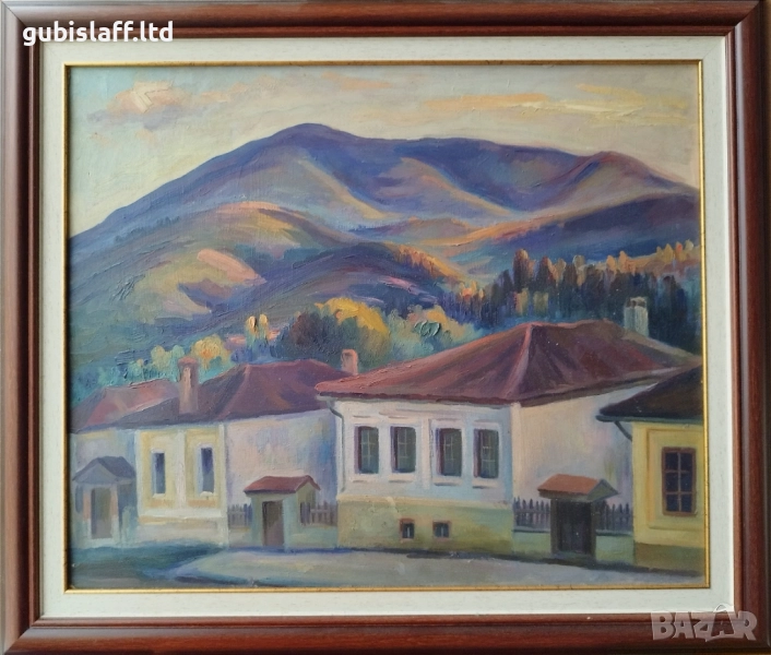 Маслени бои, платно, размер 27х22 см., размер с рамка 37х32см., снимка 1