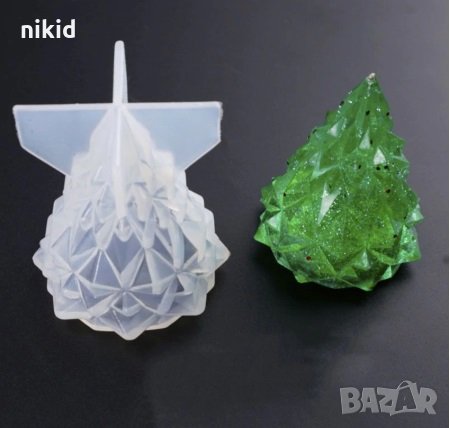 3d Геометрична елха конус силиконов молд декорация украса фондан торта шоколад гипс смола бижу свещ, снимка 1