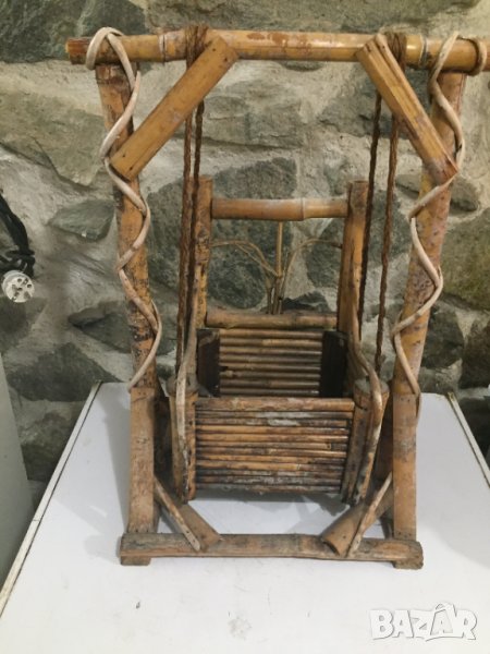 стара декоративна люлка-бамбук, снимка 1