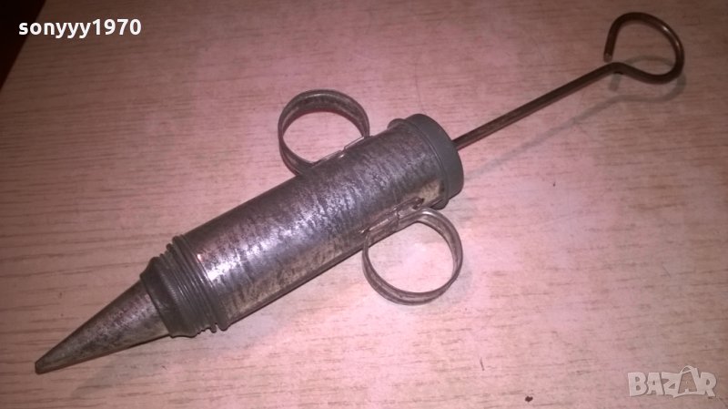 метална спринцовка-внос франция-19х9х3,5см, снимка 1
