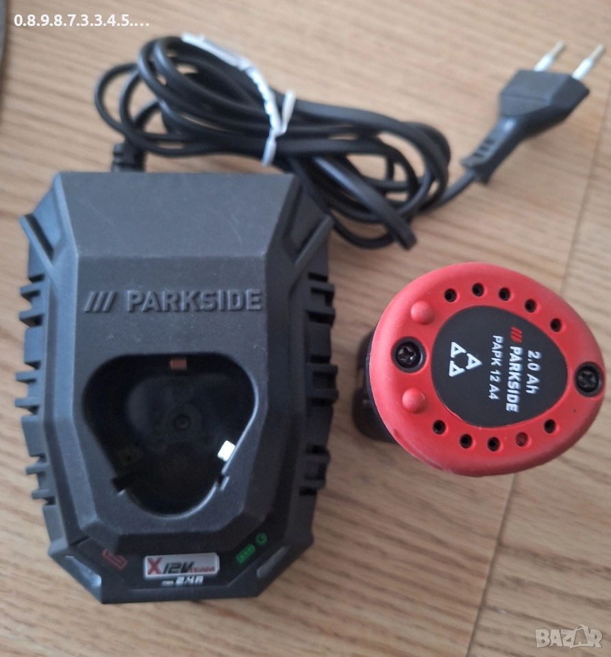 батерия на Парксайд 12В PAPK 12 2.0 A4 и Зарядно устройство PLGK 12V 2.0 А3 Парксайд, снимка 1