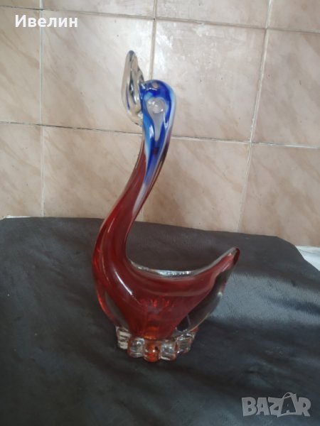 стъклена статуетка мурано-лебед, снимка 1