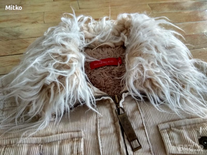 Джинсово яке с пухкава яка, снимка 1