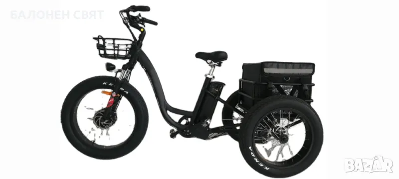 -10% ТЕЛК Хибрид Електрически Триколесен Велосипед 48V 500W 15Ah CHOPPER, снимка 1