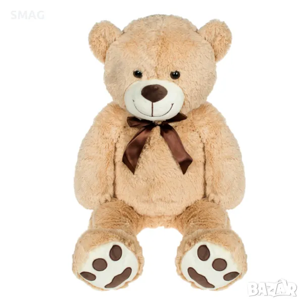 Кафяво гигантско плюшено мече с панделка 100 см S _1232227, снимка 1
