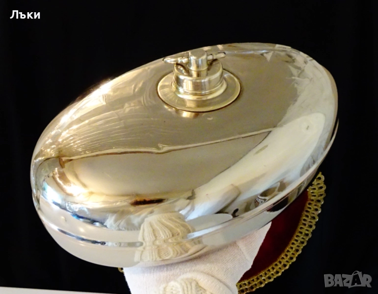 Посребрена медна бутилка за вода,манерка,бъклица,чиста червена мед. , снимка 1