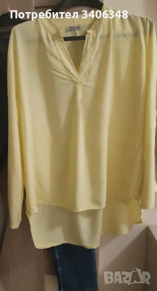 Светло жълта блуза, 100% памук( фина вискоза,44/46 размер, снимка 1