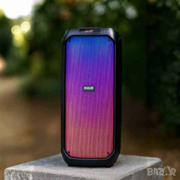 Активна тонколона Muhler MAX881R с два микрофона и дистанционно – мощен звук, снимка 1