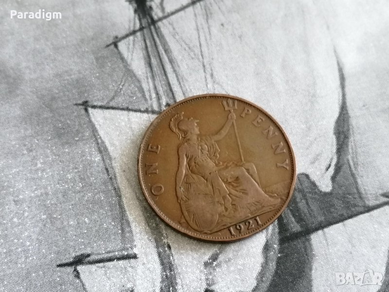 Монета - Великобритания - 1 пени | 1921г., снимка 1