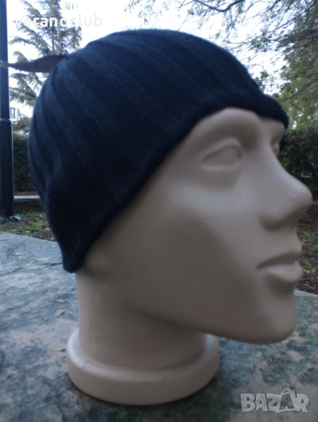Черна плетена шапка без подгъв, снимка 1