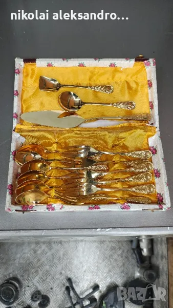к-т лъжици и вилици позлатени , снимка 1