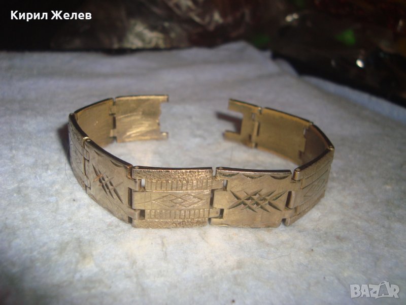 СТАРА ДЕБЕЛО ПОЗЛАТЕНА ОРНАМЕНТИРАНА ВИНТИДЖ АР ДЕКО СТИЛ ГРИВНА 30677, снимка 1