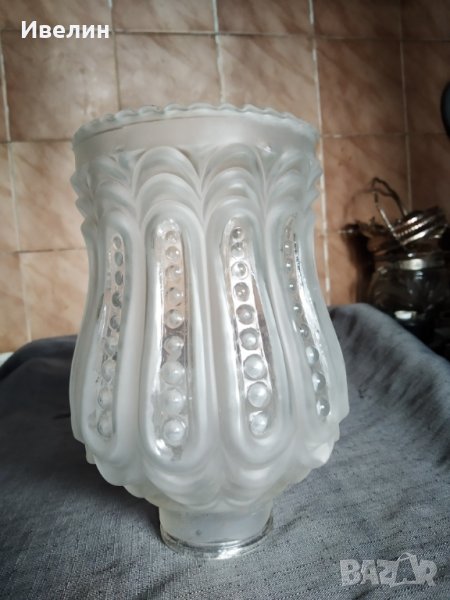 две стари стъкла за настолна лампа,полилей, снимка 1