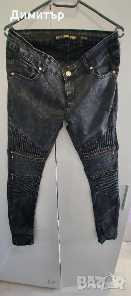 Уникални дамски дънки с ципове, снимка 1