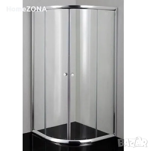 Овална душ кабина SURF, 90х90х180 см, прозрачно стъкло, хром, снимка 1