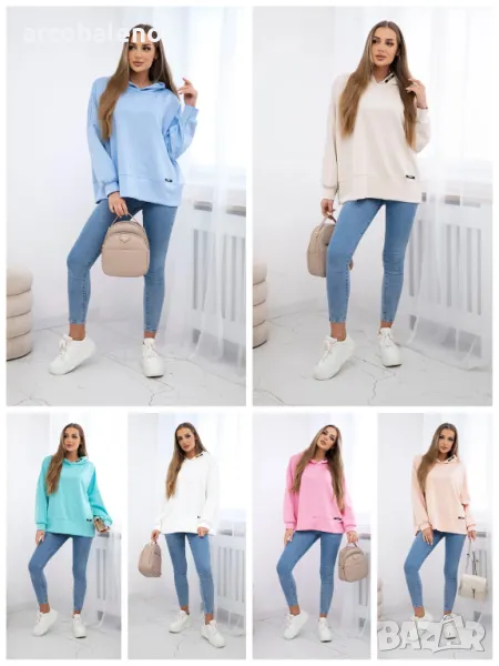 Дамски суичър от маслена материя, 8цвята , снимка 1