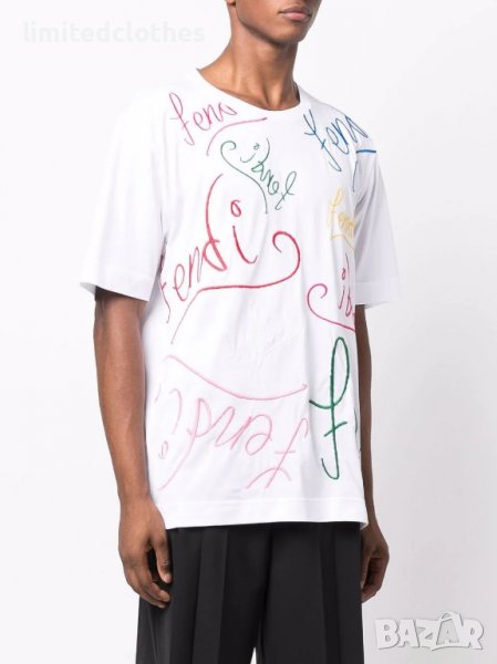 FENDI x Noel Fielding Embroidered Logo Мъжка Тениска size M и XXL, снимка 1