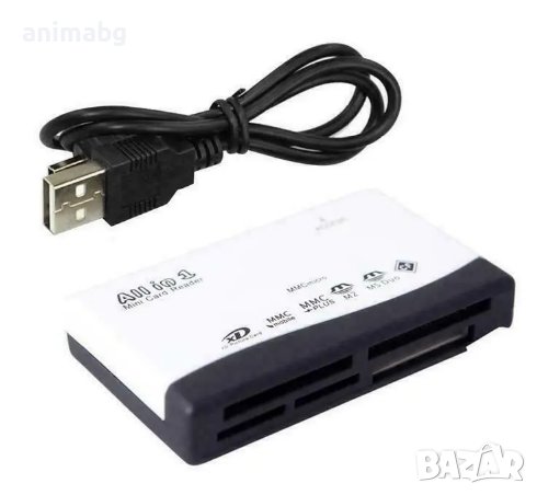ANIMABG Четец за карта памет всичко в едно Card Reader SD SDHC Mini MicroSD M2 MMC XD CF MS Pro Duo, снимка 1