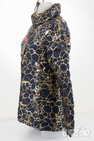 Тъмносиньо зимно дамско яке със златисто марка Giorgio di Mare - S, снимка 5 - Якета - 33473206