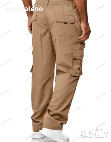 Ликвидация! Мъжки ежедневни прави карго панталони с много джобове - Доставка 24 часа , снимка 5 - Панталони - 49358062