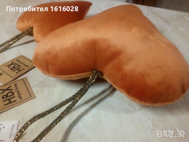 Коледна декорация - Плюшени сърца., снимка 2 - Декорация за дома - 38453293