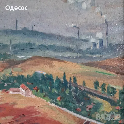 Стара картина пейзаж на худ Георги.А.Ботушаров 1869-1954 г, снимка 5 - Антикварни и старинни предмети - 50439745